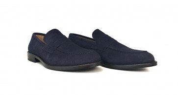Mocassino Uomo in Camoscio blu