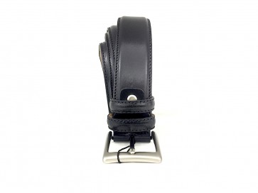 Cintura da uomo in pelle nera 3,5 cm
