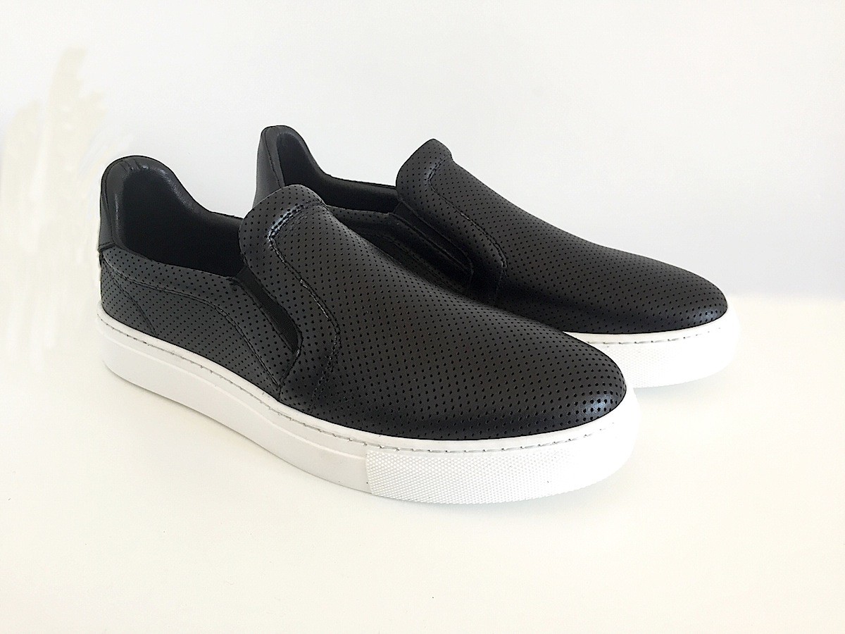 Slip on sales pelle nera