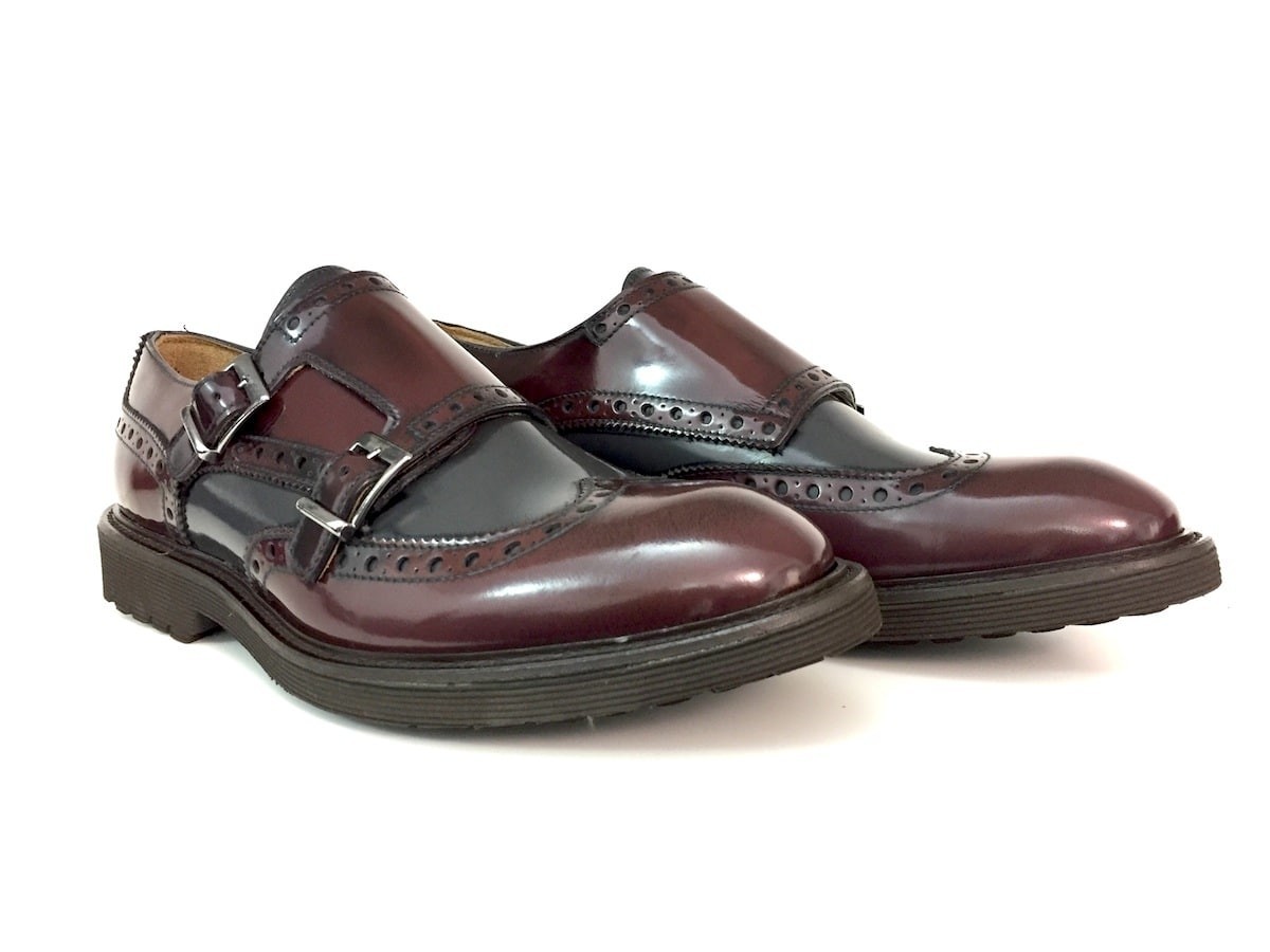 Scarpe Doppia Fibbia da uomo in pelle