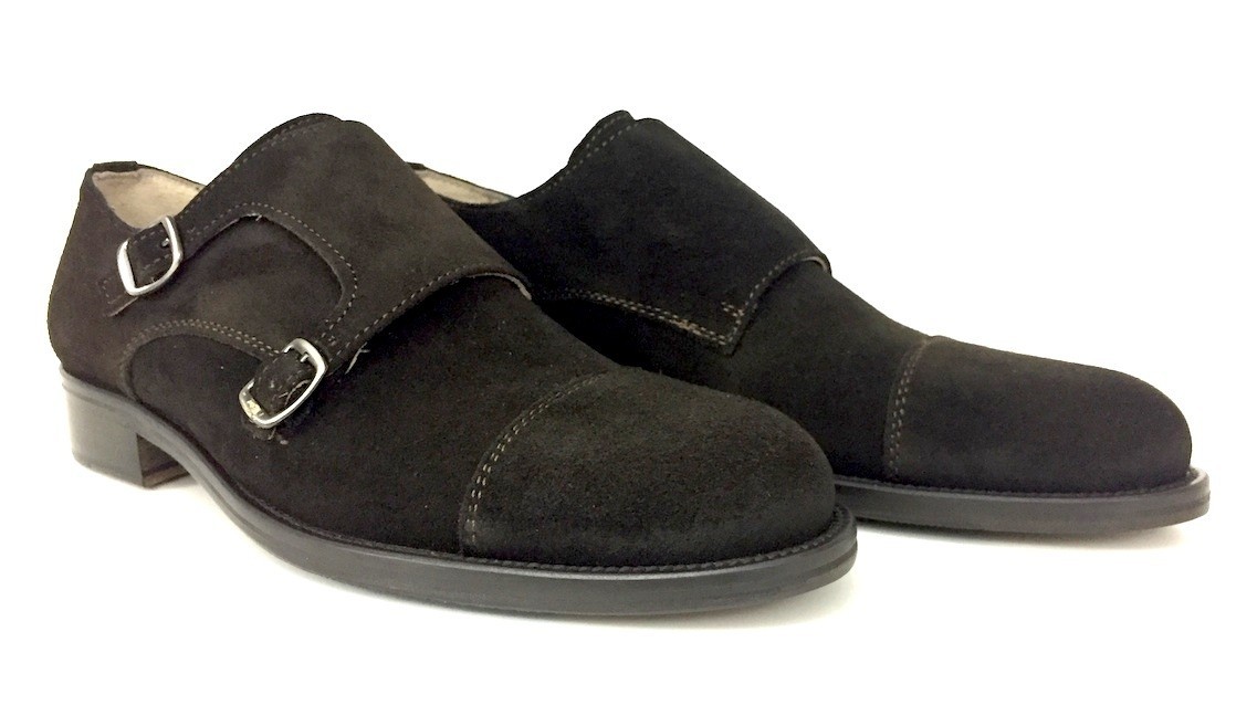 Scarpe Doppia Fibbia da uomo in camoscio