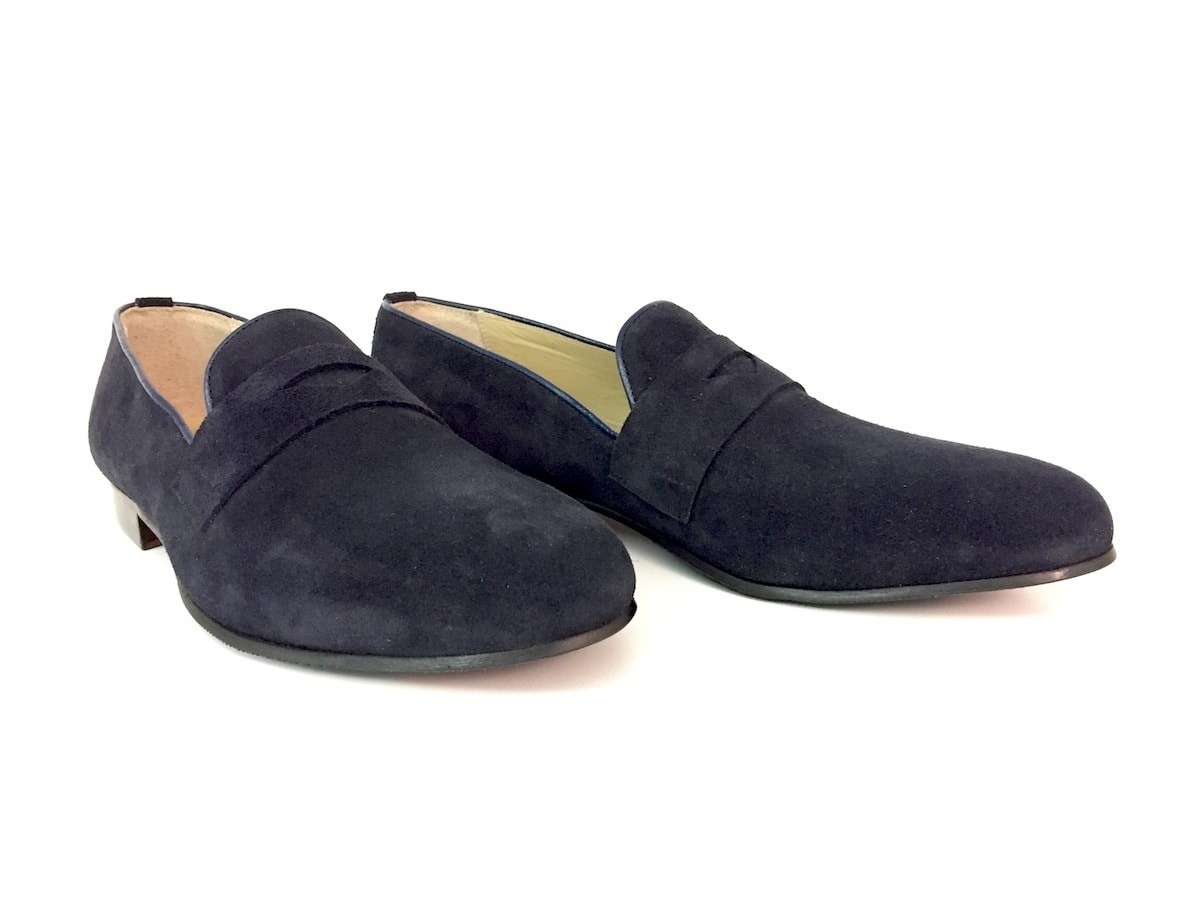 Mocassini camoscio blu uomo on sale