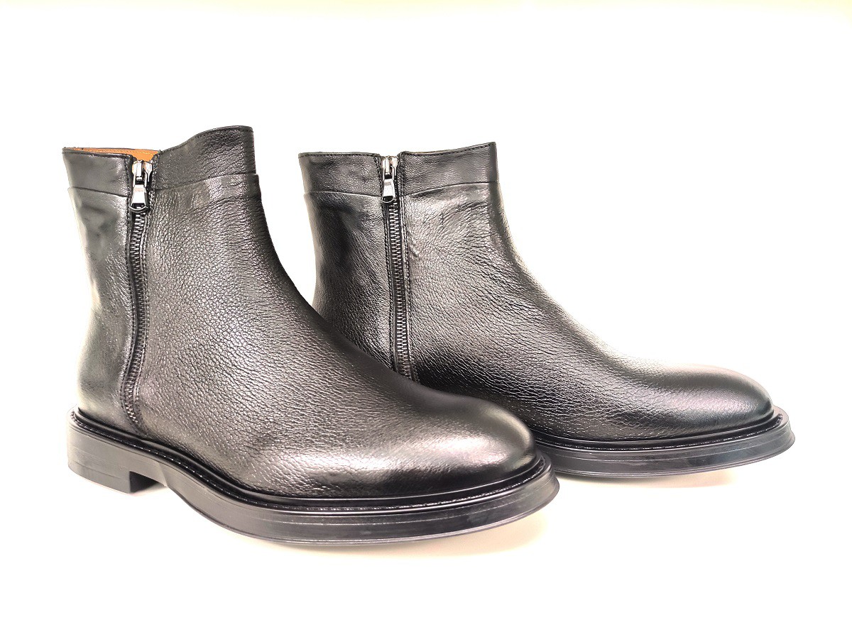 Stivaletto uomo con zip in pelle nera 100 Made in Italy