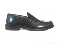 Mocassino uomo liscio in vitello abrasivato nero