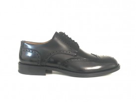 Derby full brogue in pelle abrasivata nera