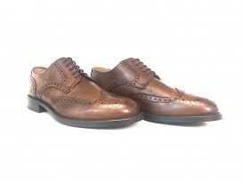 Derby full brogue in pelle cuoio antico