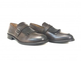 Singola fibbia in vitello testa di moro