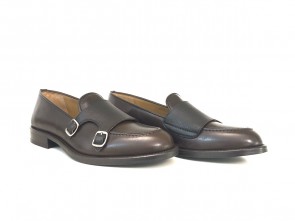 Mocassino con fibbie in pelle testa di moro