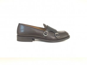 Mocassino con fibbie in pelle testa di moro
