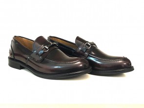 Mocassino in pelle spazzolata bordeaux