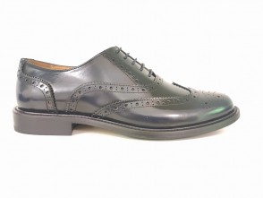 Francesina full brogue in vitello abrasivato blu