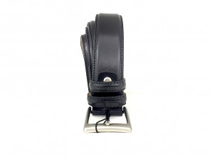 Cintura da uomo in pelle nera 3,5 cm