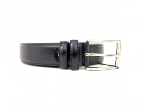 Cintura da uomo in pelle nera 3,5 cm
