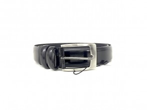 Cintura da uomo in vitello abrasivato nero 3,5 cm