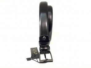 Cintura da uomo in vitello abrasivato nero 3 cm