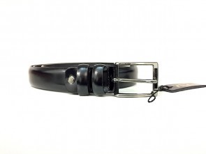 Cintura da uomo in vitello abrasivato nero 3 cm