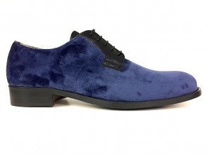 Derby uomo in alcantara blu