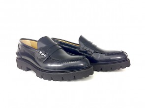 Mocassino College in vitello abrasivato blu con suola extra light