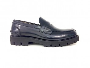 Mocassino College in vitello abrasivato blu con suola extra light