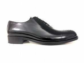 Francesina uomo in vitello abrasivato nero con fiore in punta