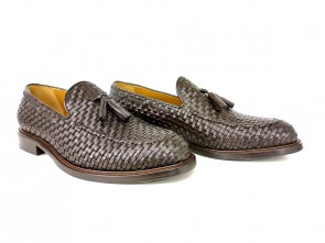 Scarpe uomo cuoio intrecciato hot sale