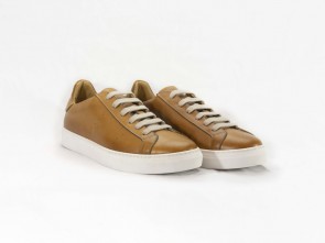 Sneakers bassa in pelle cuoio