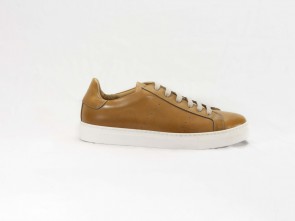 Sneakers bassa in pelle cuoio